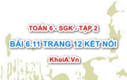 Bài 6.11 trang 12 Toán 6 Tập 2 Kết nối tri thức